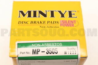 MINTYE MP3505 BRAKE PAD FT, HB12598~MAZCAROL 660