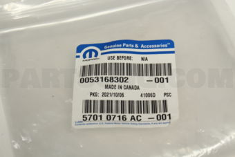 Mopar 57010716AC (F)(S)FOG LAMP REAR