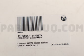 Napco 11H565K CARB.REP.KIT (16100-PM1-0