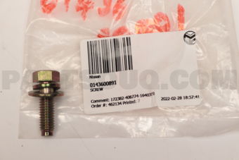 Nissan 0143600891 SCREW