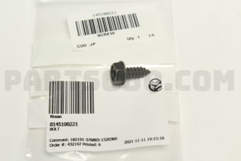 Nissan 0145100221 BOLT