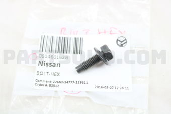 Nissan 081466162G BOLT-HEX