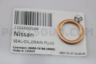 Nissan 1102600QAB SEAL-OIL,DRAIN PLUG