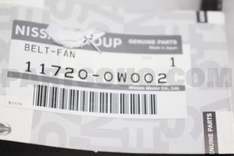 Nissan 117200W002 BELT-FAN & ALTERNATOR