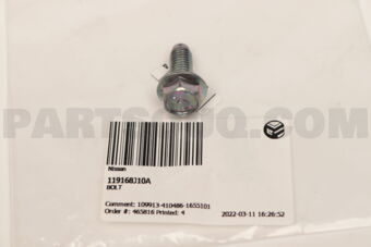 Nissan 119168J10A BOLT
