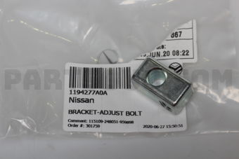 Nissan 1194277A0A BRACKET-ADJUST BOLT