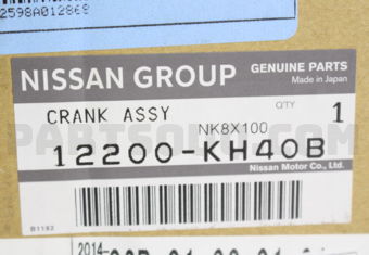 Nissan 12200KH40B CRANKSHAFT ASSY