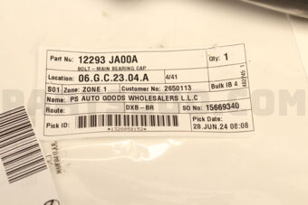 Nissan 12293JA00A BOLT-MAIN BEARING CAP