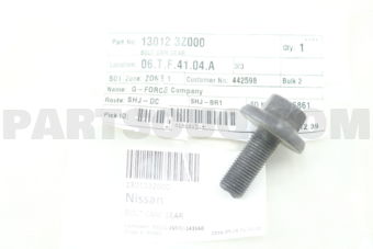 Nissan 130123Z000 BOLT-SPROCKET,CAMSHAFT