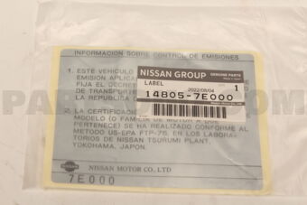 Nissan 148057E000 LABEL-EMISSION CONTROL