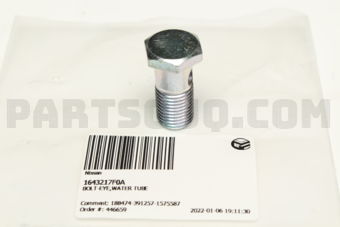 Nissan 1643217F0A BOLT-EYE,WATER TUBE