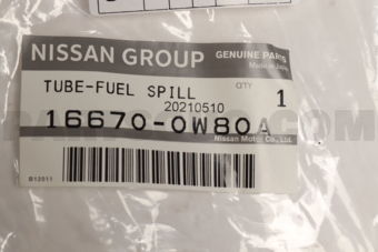 Nissan 166700W80A TUBE-FUEL SPILL