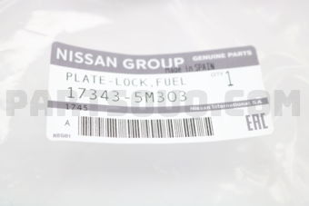 Nissan 173435M303 PLATE-LOCK,FUEL GAUGE