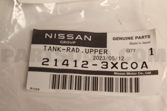 Nissan 214123XC0A TANK RAD,UPPER