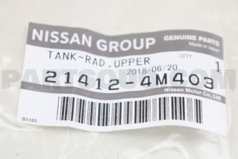 Nissan 214124M403 TANK-RADIATOR,UPPER