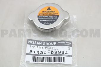 Nissan 21430D995A CAP ASSY-RADIATOR