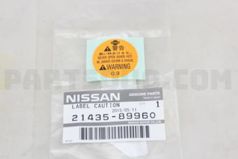 Nissan 2143589960 LABEL-CAUTION WATER