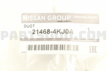 Nissan 214684KJ0A مجرى هواء-سحب، يمين