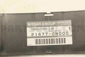Nissan 214770W000 SHROUD-RADIATOR,LOWER