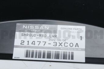 Nissan 214773XC0A SHROUD-RAD,LWR