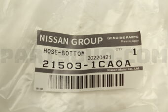 Nissan 215031CA0A HOSE-RADIATOR,LOWER