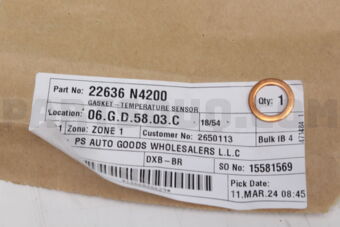 Nissan 22636N4200 GASKET