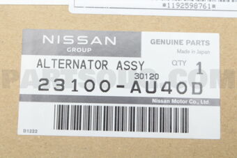 Nissan 23100AU40D ALTERNATOR ASSY
