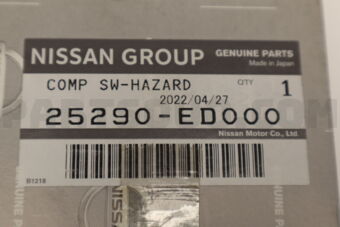 Nissan 25290ED000 SWITCH ASSY-HAZARD