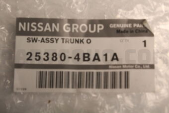 Nissan 253804BA1A SW ASSY TRUNK O