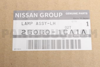 Nissan 260601CA1A LAMP ASSY-LH
