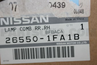 Nissan 265501FA1B LAMP ASSY-REAR COMBINATION,RH