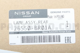 Nissan 26550BR01A LAMP ASSY-REAR COMBINATION,RH