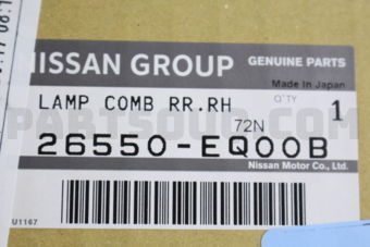 Nissan 26550EQ00B LAMP ASSY-REAR COMBINATION,RH