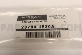 Nissan 28780JE20A ARM ASSY-REAR WINDOW WIPER