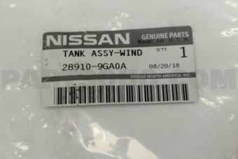 Nissan 289109GA0A TANK ASSY-WINDSHIELD WASHER