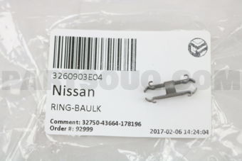 Nissan 3260903E04 SPRING-SHIFTING INSERT