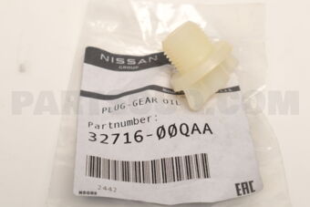 Nissan 3271600QAA PLUG-GEAR OIL,FILLER
