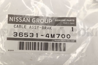 Nissan 365314M700 CABLE ASSY-BRAK