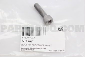 Nissan 37120JF01A BOLT-FIX PROPELLER SHAFT