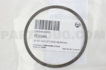 Nissan 38454M8003 SHIM-ADJUST,SIDE BEARING