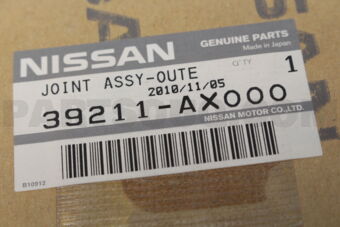 Nissan 39211AX000 JOINT ASSY-OUTE