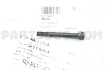 Nissan 4025432G0A BOLT-HUB,FREE RUNNING