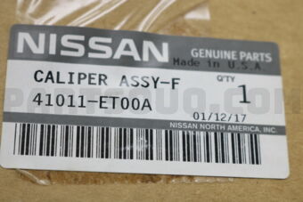 Nissan 41011ET00A CALIPER ASSY-FRONT LH,W/O PADS OR SHIMS