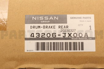 Nissan 43206JX00A DRUM-BRAKE,REAR