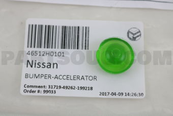 Nissan 46512H0101 BUMPER-ACCELERATOR