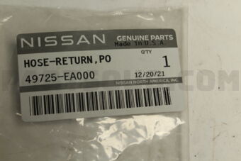 Nissan 49725EA000 HOSE-RETURN,POWER STEERING