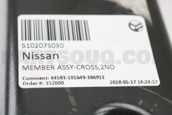 Nissan 510207S030 MEMBER ASSY-CROSS,2ND