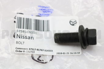 Nissan 57581C6000 BOLT