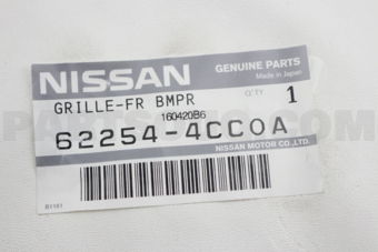 Nissan 622544CC0A GRILLE FRONT BUMPER