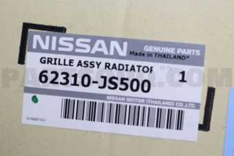 Nissan 62310JS500 GRILLE ASSY-FRONT